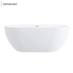 Stano Baignoire îlot design ovale LISBON blanche 160 cm Mat* Baignoire Îlot