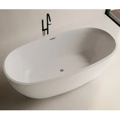 Stano Baignoire îlot design ovale DENVER blanche 170 cm* Baignoire Îlot