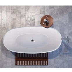 Stano Baignoire îlot design ovale DENVER blanche 170 cm* Baignoire Îlot