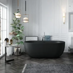 Stano Baignoire îlot design ovale LISBON noir mat 150 cm