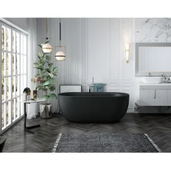 Stano Baignoire îlot design ovale LISBON noir mat 150 cm