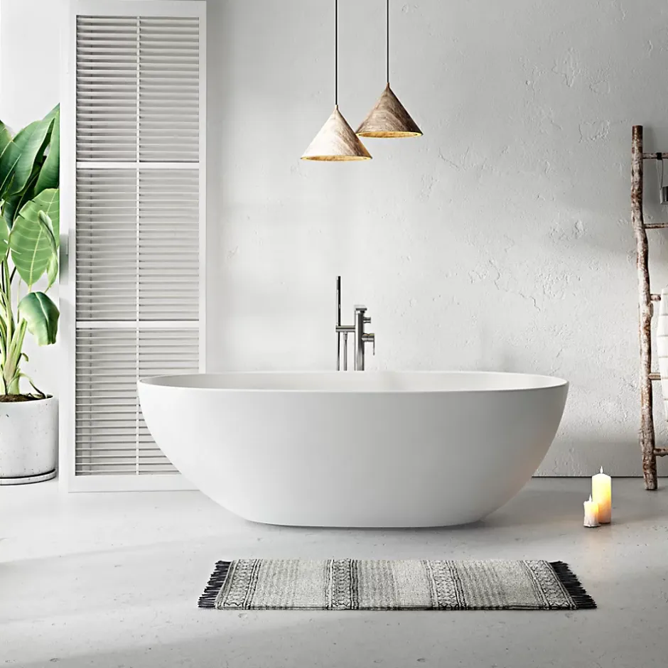 Stano Baignoire îlot design ovale FLORIDA blanche 165 cm Mat