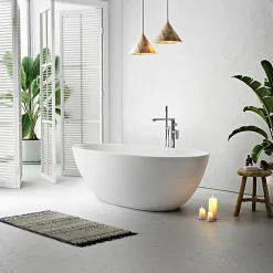 Stano Baignoire îlot design ovale FLORIDA blanche 180 cm Mat