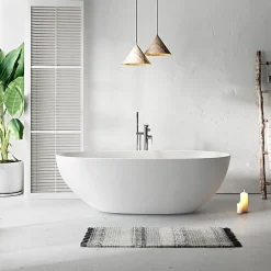 Stano Baignoire îlot design ovale FLORIDA blanche 180 cm Mat