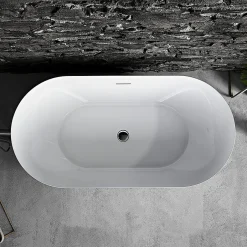 Stano Baignoire îlot design ovale LISBON blanche 150 cm Brillant