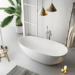 Stano Baignoire îlot design ovale FLORIDA blanche 180 cm Brillant