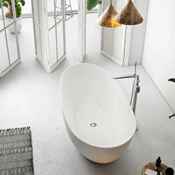 Stano Baignoire îlot design ovale FLORIDA blanche 180 cm Brillant
