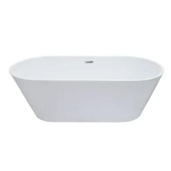 Stano Baignoire îlot design ovale FINDLAY blanche 160 cm* Baignoire Îlot