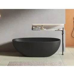 Stano Baignoire îlot design ovale FLORIDA noir mat 165 cm* Baignoire Îlot