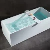 Bernstein Baignoire îlot en fonte minérale 170x72x55cm Blanc mat - LUNA STONE - Sans robinet sur pied + siphon* Baignoire Îlot