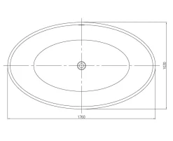 Bernstein Baignoire îlot en fonte minérale RELAX - 176x103cm - Sans robinet ni siphon, Blanc mat* Baignoire Îlot