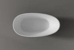 Bernstein Baignoire îlot fonte minérale ovale autoportante Moderne avec bonde - 150x75x54cm - VELA Noir (brillant)