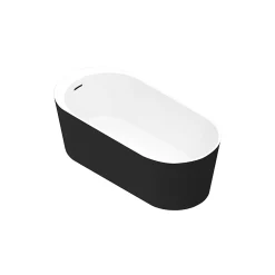 GoodHome Baignoire îlot Huron L. 170 cm x l. 75 cm noir