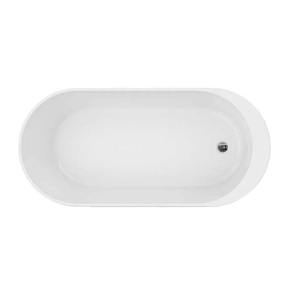 GoodHome Baignoire îlot Huron L. 150 cm x l. 75 cm gris