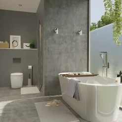 GoodHome Baignoire îlot Huron L. 160 x l.75 cm blanc