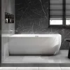 Bernstein Baignoire îlot LENA CORNER acrylique blanc brillant - montage gauche -170x75cm - Garantie 5 ans - Avec mitigeur 1521, Avec siphon