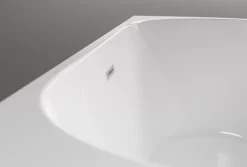 Bernstein Baignoire îlot LENA CORNER acrylique blanc brillant - montage gauche -170x75cm - Garantie 5 ans - Avec mitigeur 1521, Avec siphon
