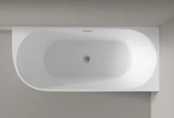 Bernstein Baignoire îlot LENA CORNER acrylique blanc brillant - montage droite -170x75cm - Garantie 5 ans - Avec siphon et mitigeur 8028B* Baignoire D'Angle