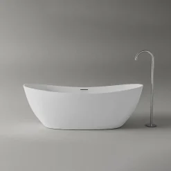 Bernstein Baignoire îlot moderne design acrylique salle de bain - Blanc brillant - 170x72x60cm - Garantie 5 ans - DALIA Blanc brillant* Baignoire Îlot