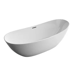 Bernstein Baignoire îlot moderne design acrylique salle de bain - Blanc brillant - 170x72x60cm - Garantie 5 ans - DALIA Blanc brillant* Baignoire Îlot