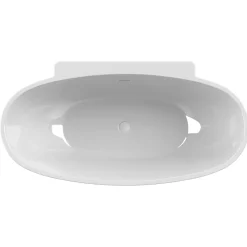 Aquarine Baignoire îlot monobloc autoportante AGATA - Baignoire ilot- Dimensions : 165 x 80 x 58 cm - Autoportante ovale - Blanc