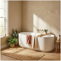 Mob-In Baignoire îlot NAÏA en acrylique Lucite blanche 170cm* Baignoire Îlot
