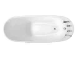 Vente-unique Baignoire îlot NATALIA avec robinetterie - 220L - L150 x P75 x H70cm - Blanche* Baignoire Îlot