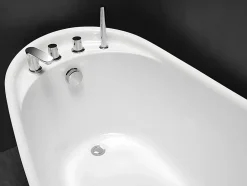 Vente-unique Baignoire îlot NATALIA avec robinetterie - 220L - L150 x P75 x H70cm - Blanche* Baignoire Îlot