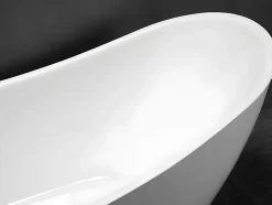 Vente-unique Baignoire îlot NATALIA avec robinetterie - 220L - L150 x P75 x H70cm - Blanche* Baignoire Îlot