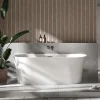 Bernstein Baignoire îlot NOVA acrylique - 170x80cm - Garantie 5 ans - Sans siphon, Blanc mat, Avec robinet mitigeur 8028B