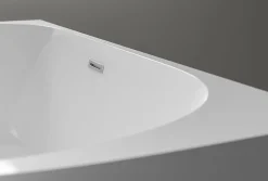 Bernstein Baignoire îlot NOVA acrylique - 170x80cm - Garantie 5 ans - Sans siphon, Blanc mat, Avec robinet mitigeur 8028B
