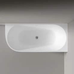 Bernstein Baignoire îlot NOVA CORNER acrylique blanc - montage droite -170x78cm - Garantie 5 ans - Avec robinet mitigeur 1521, Avec siphon* Baignoire D'Angle