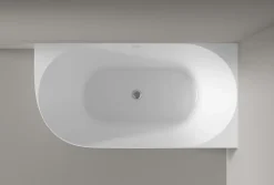 Bernstein Baignoire îlot NOVA SLIM LINE acrylique - montage droite - Garantie 5 ans - Sans robinet, Avec siphon, 150x78cm* Baignoire Îlot