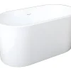 Vente-unique Baignoire îlot ovale - 180 L - L130 x H58 x P71 cm - Blanche - Acrylique - APOGON