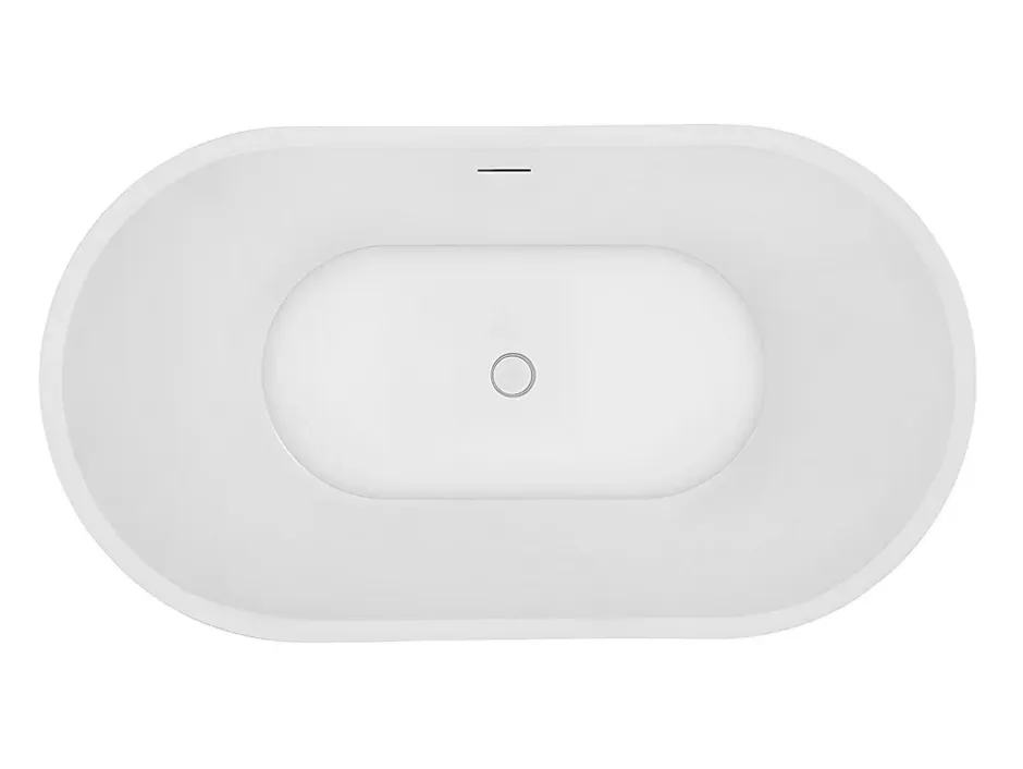 Vente-unique Baignoire îlot ovale - 180 L - L130 x H58 x P71 cm - Blanche - Acrylique - APOGON