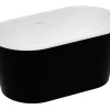 Vente-unique Baignoire îlot ovale - 180L - 130 x 71 x 58 cm - Noire - Acrylique - APOGON* Baignoire Îlot
