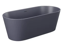 Vente-unique Baignoire îlot ovale - 255L - 159 x 74 x 56 cm - Bleu mat - Acrylique - LUZECA