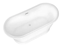 Vente-unique Baignoire îlot ovale - style retro - 180 L - 150 x 74 x 63 cm - Blanche - Acrylique - PELMATO