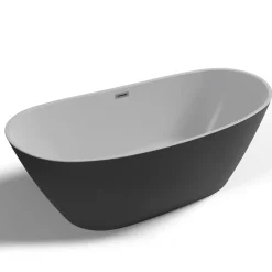 Spalina Baignoire îlot ovale Venecia, noir mat, 170x80 cm, by