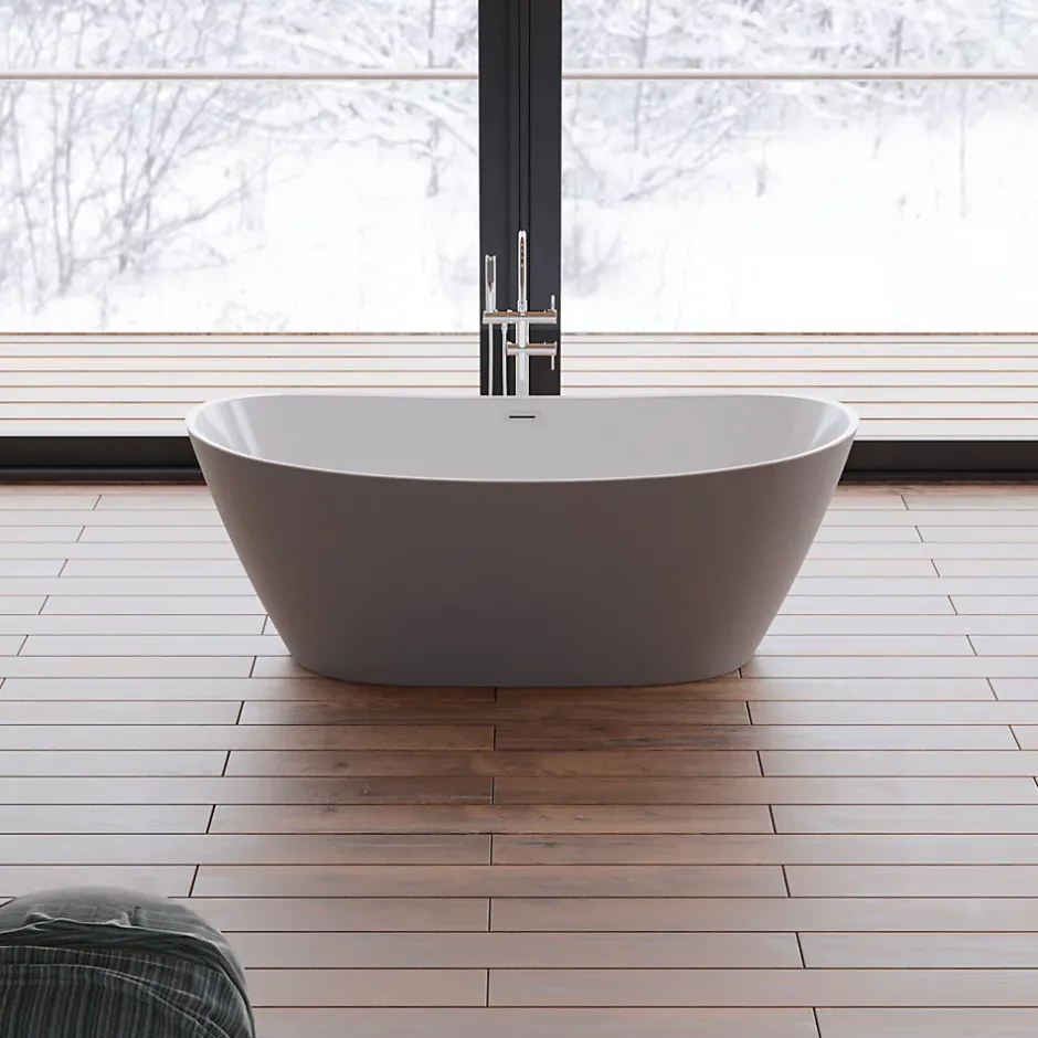 Spalina Baignoire îlot ovale Venecia, gris mat, 170x80 cm, by