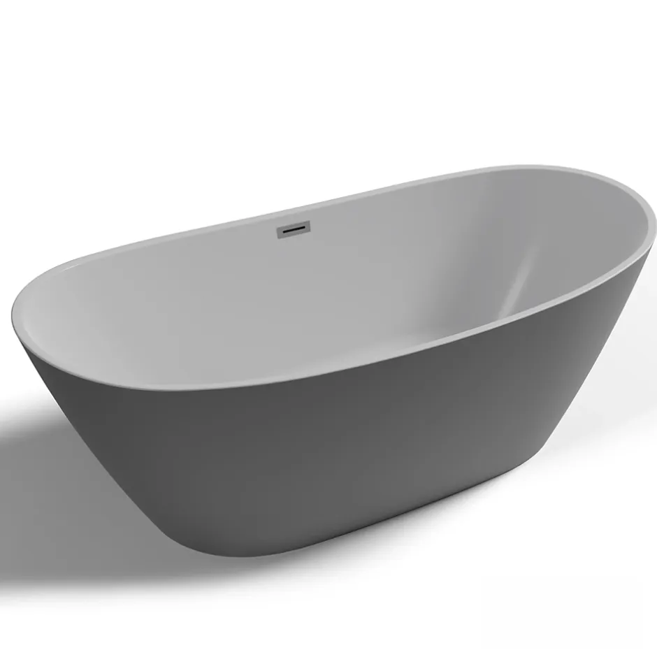 Spalina Baignoire îlot ovale Venecia, gris mat, 170x80 cm, by
