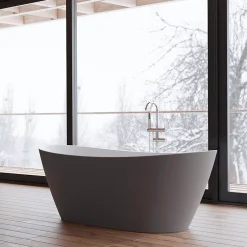 Spalina Baignoire îlot ovale Venecia, gris mat, 170x80 cm, by