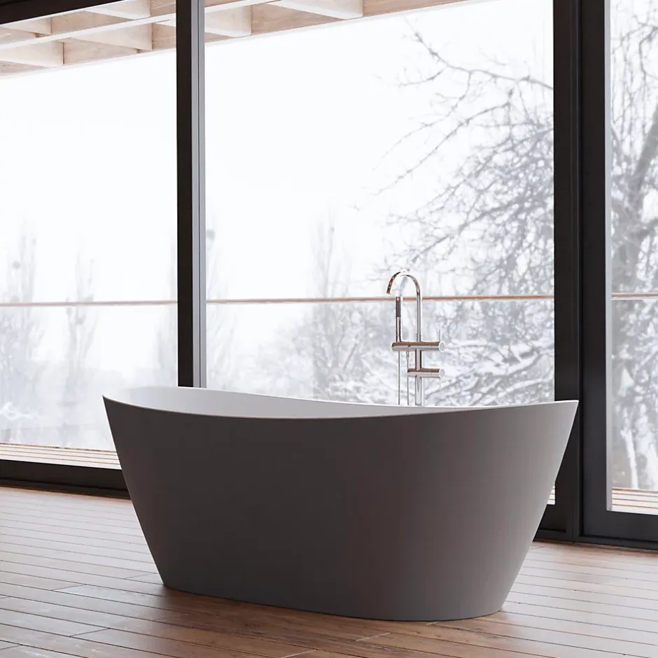 Spalina Baignoire îlot ovale Venecia, gris mat, 170x80 cm, by