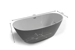 Spalina Baignoire îlot ovale Venecia, gris mat, 170x80 cm, by