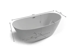 Spalina Baignoire îlot ovale Venecia 170x80 cm, by* Baignoire Îlot