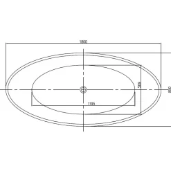 Bernstein Baignoire îlot ovale 180x85x52cm Blanc mat fonte minérale, isolation thermique - RIO STONE + robinet sur pied 8028, Sans siphon
