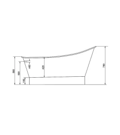 Azura Home Design Baignoire îlot PALAO II 160x68 cm* Baignoire Îlot