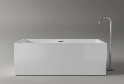 Bernstein Baignoire îlot rectangulaire VERONA acrylique blanc - 170x80x60cm - Garantie 5 ans - Avec robinet mitigeur 8028, Avec siphon* Baignoire Îlot