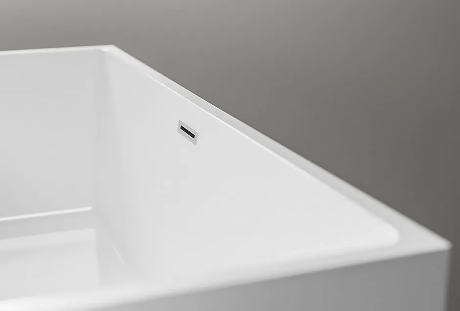 Bernstein Baignoire îlot rectangulaire VERONA acrylique blanc - 170x80x60cm - Garantie 5 ans - Avec robinet mitigeur 8028, Avec siphon* Baignoire Îlot
