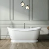 Rogier & Mothes Baignoire îlot retro sur socle ovale PITTSBURGH Blanche 177 cm* Baignoire Îlot